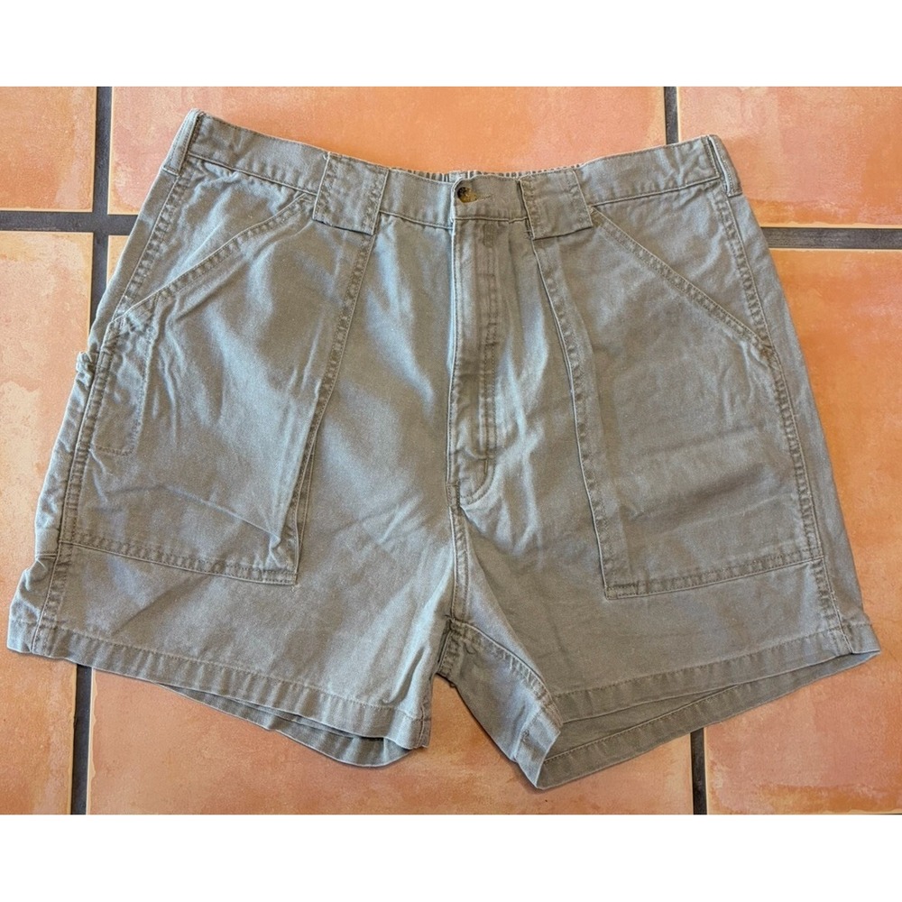 Vtg Hook & Tackle Outfitters Men Sz 38 Shorts Sand/Khaki Elastic Waist Outdoor